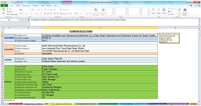 IQ/OQ Common Data Sheet